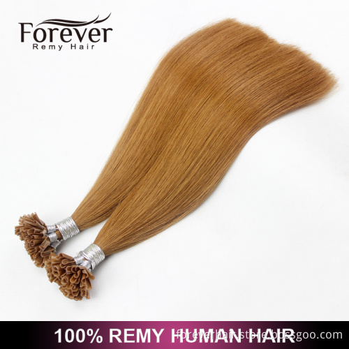 Forever best quality 100% fusion remy brazilian Human Hair Wholesale bond prebonded keratin human hair u tip extensions